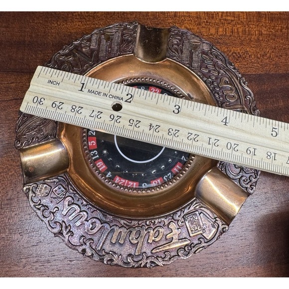 Vintage Las Vegas Roulette Wheel Ashtray Working Spinner Casino Bar Decor - Picture 9 of 12